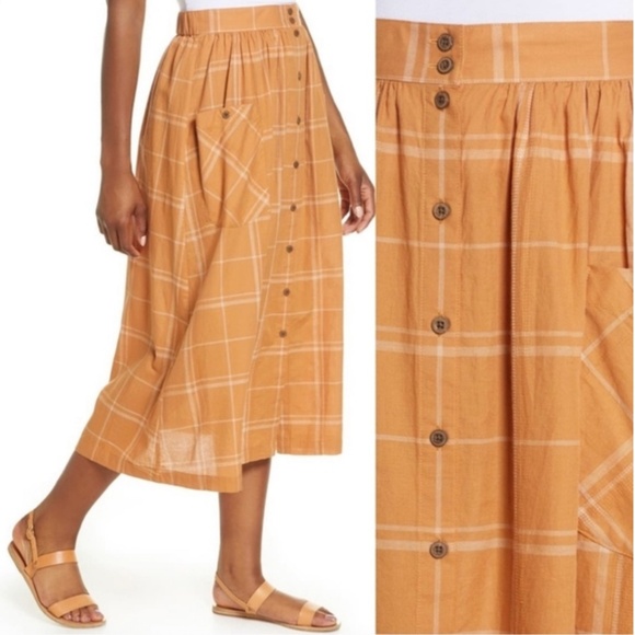 Patagonia Lightweight A/C Skirt, Orange Plaid - Picture 1 of 5